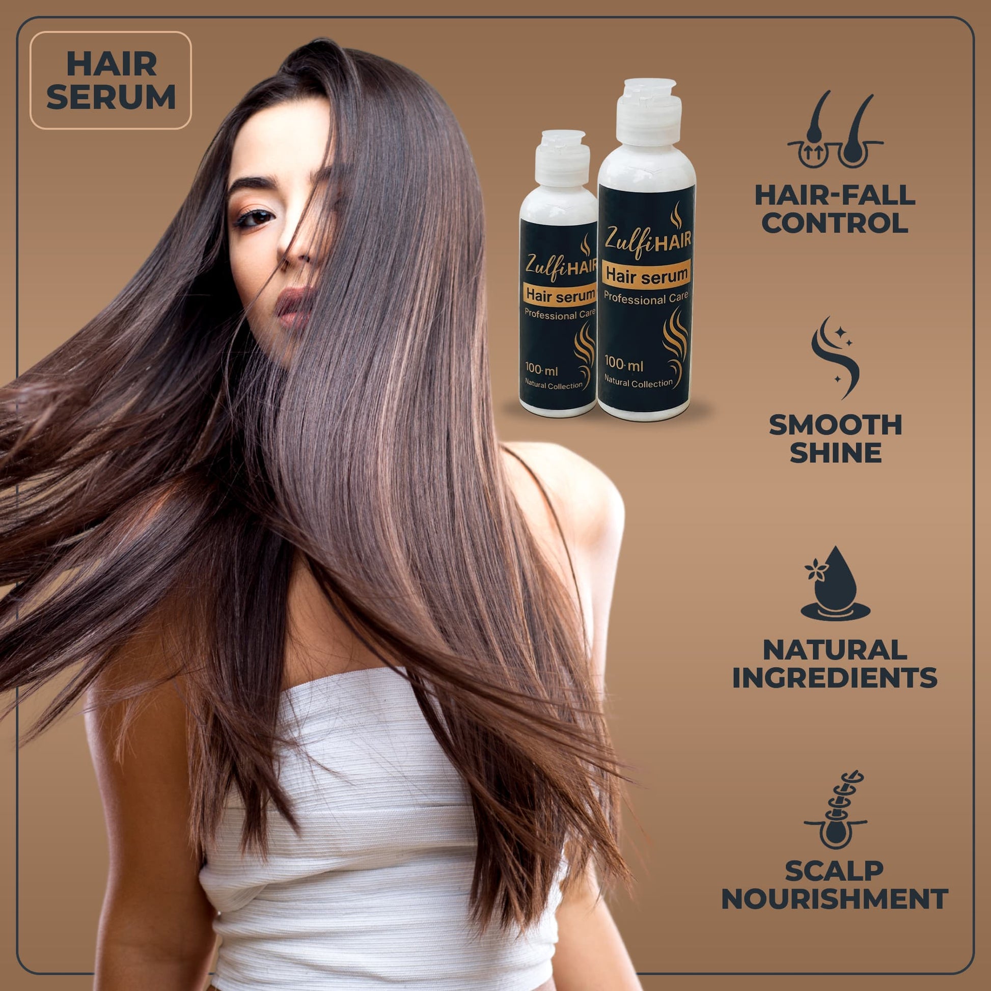 Zulfi Hair Herbal Hair Regrowth Serum with hair fall control smooth shine and scalp nourishment